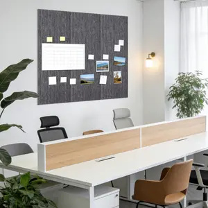 9 Pack Acoustic Felt Bulletin Boards, 11.8×11.8" Soundproof Wall Tiles with Self-Adhesive, Modular Pin Boards for Home Office, Classroom & Wall Decor ﻿