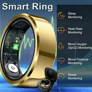 Smart Ring Blood Pressure Heart Rate Sleep Monitoring Smartring IP68 & 5ATM Waterproof Multi-sport Mode Smartring Man Women Rose Gold Smart Sleep and Fitness Ring