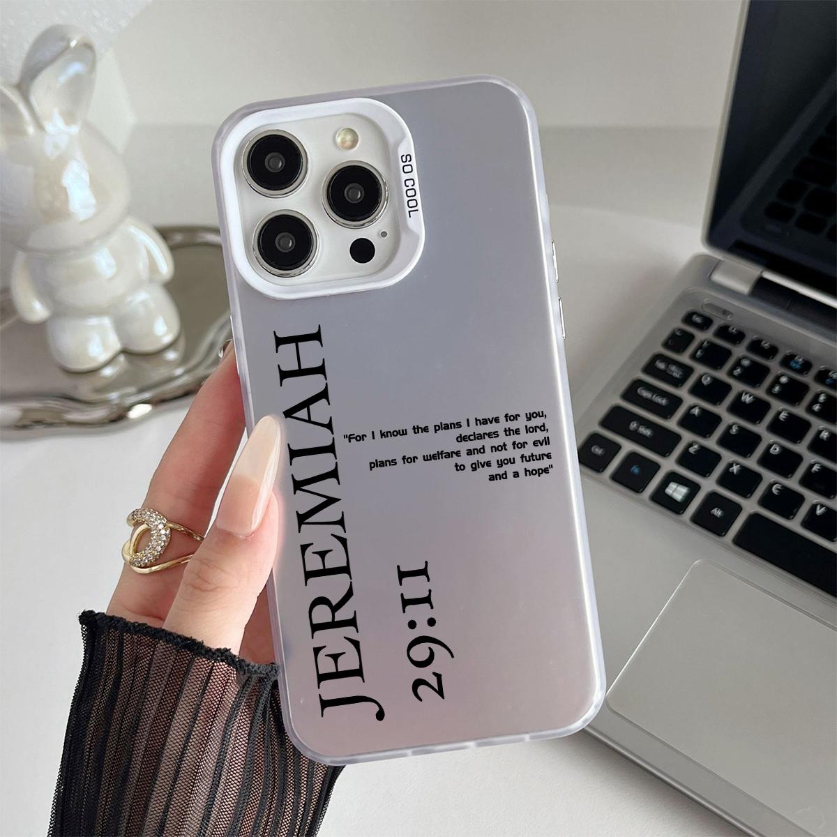 Jeremiah 29:11 Pattern Shockproof Phone Case for iPhone 7 8 X XR 11 12 13 14 15 16 17 Pro Max Plus Air 17E Protecitved Cover Bible Verse Religious Faith Gift