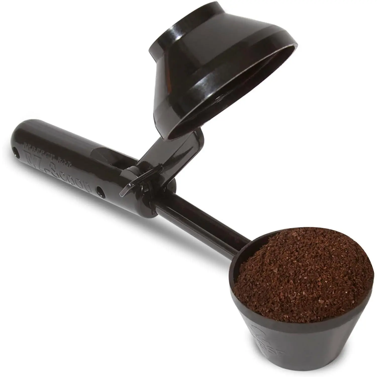 EZ-Scoop Coffee Scooper & Funnel for Reusable K Cup Refillable Coffee Pods, 2 Tablespoon Capacity Black