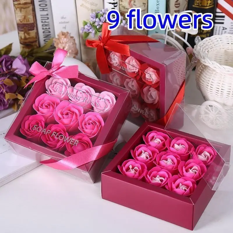 9 Rose Soap Flower Gift Box, Christmas Gift, Mother's Day Valentine's Day Gift, Birthday Gift, Wedding Moving in Gift, Event Small Gift
