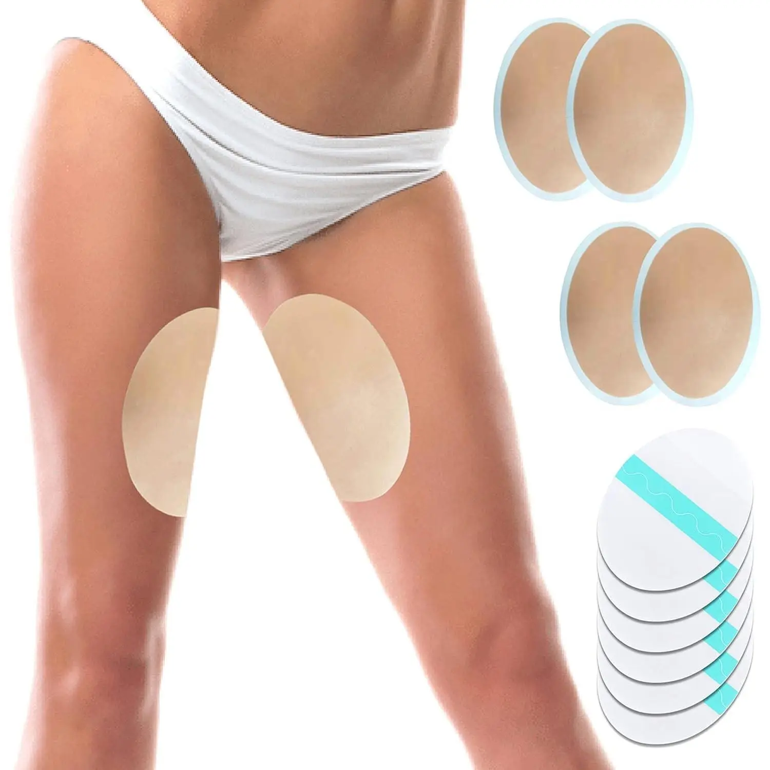 12PCS Disposable Thigh Inner Anti-Chafing Stickers Self-Adhesive Wear-Resistant Transparent Ultra-Thin Invisible Body Anti-Friction Pads