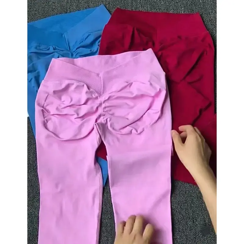 Peach Butt Fitness Running Tights Seamless Hip-raising-waisted, Belly-controlling Elastic Yoga Leggings Peach Pants,High-Waist,Leopard,Print,V,Back,Flare,Flared,with,Pockets,tummy,bootcut