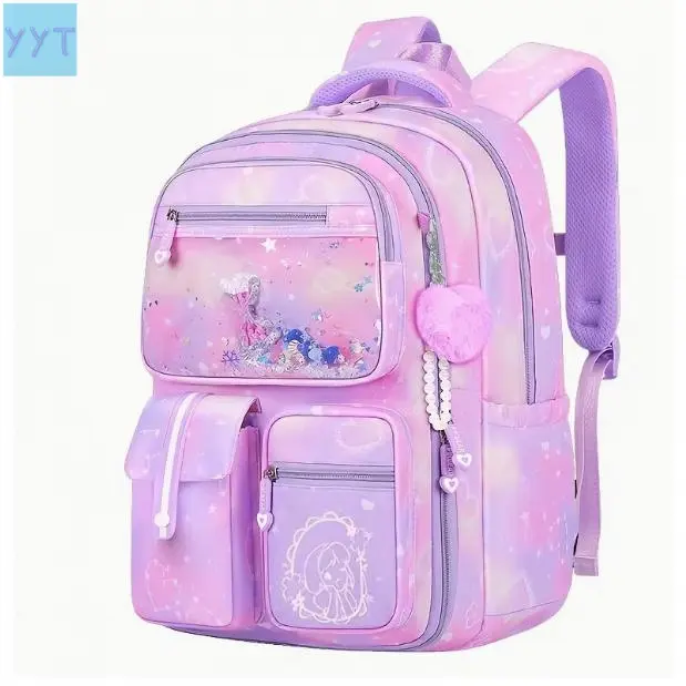 YYT1 New Pink Cartoon Children's Backpack - Cute Design, Child-Safe, Lightweight 17-Inch School Bag with Large Storage Space (Kids Backpacks), Backpacks, Children's Backpacks