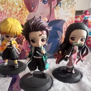 New Anime 15cm Demon Slayer Figure Nezuko Tanjirou Zenitsu Inosuke Kyoujurou Giyuu Kawaii Qposket PVC Model Toys children Gift