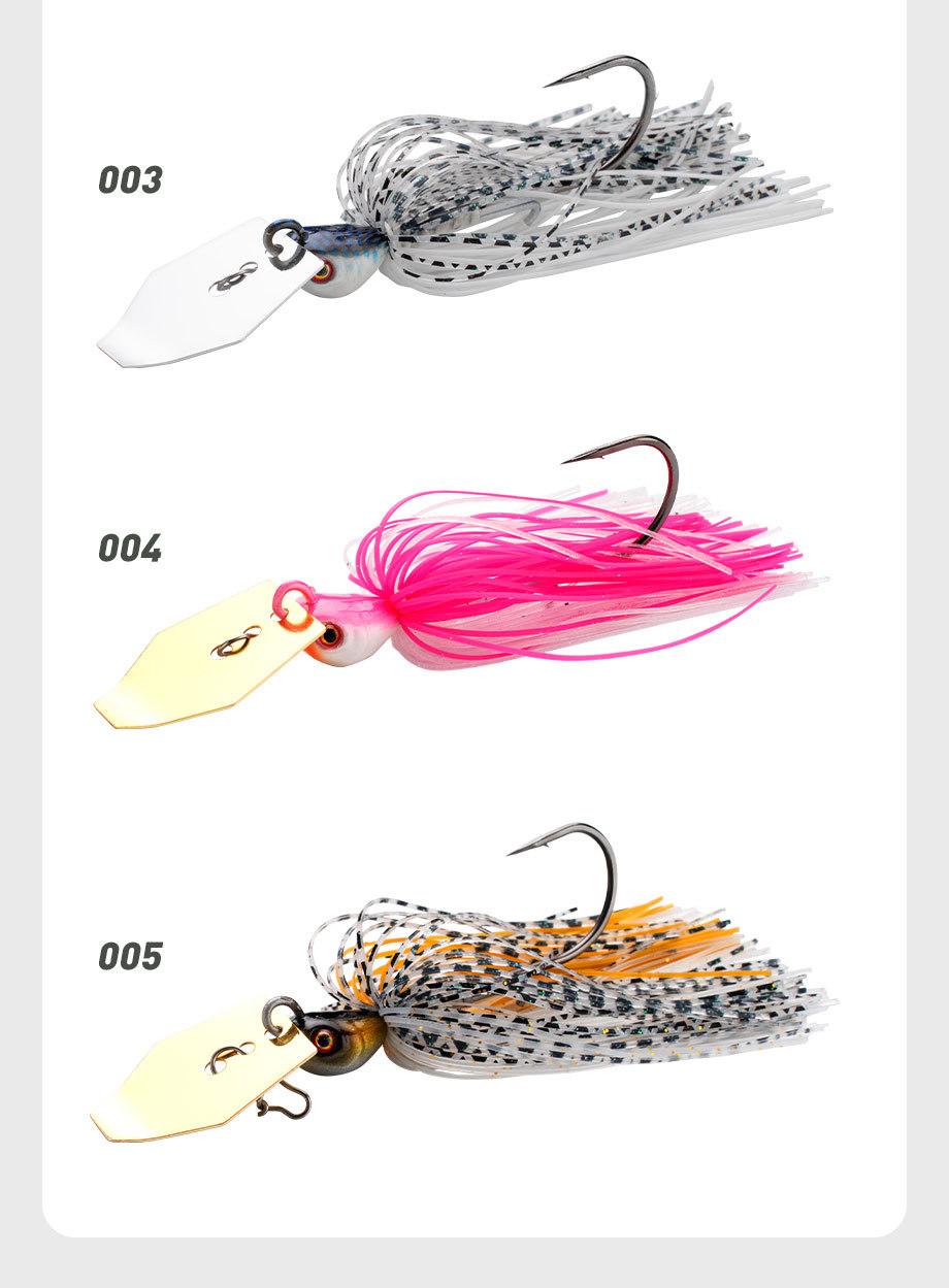 5pcs,Bladed Jig Fishing Lures Kit,Silicone Skirted Jig Head with Sharp Hooks,3D Eyes Bass Lures for Freshwater Saltwater,Durable Fishing Tackle