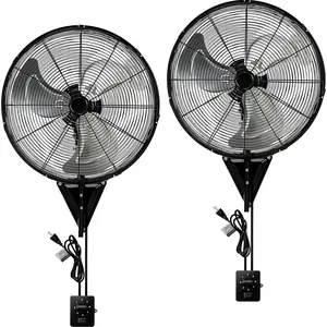 2 Pack 20 Inch Heavy Duty Wall Mount Oscillating Fan, 7500CFM High Velocity Industrial Fan for Garage, Factory, Patio, Porch, Shop & Commercial Use - 3-Speed, Adjustable Tilt