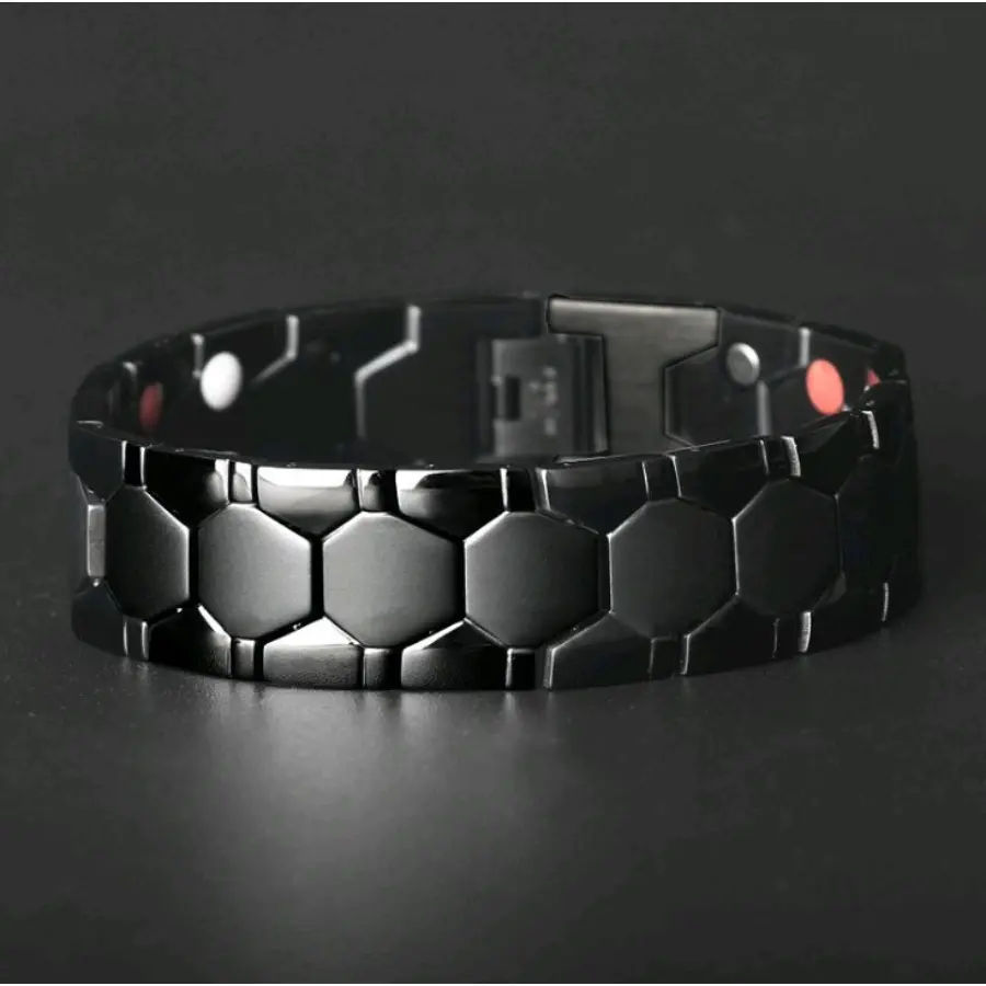 Men's Removable Magnet Bracelet Stainless Steel Bracelet Storage Hexagonal Energy Bracelet, the best gift for male friends