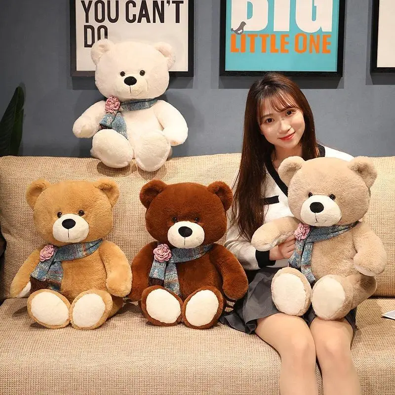 35/50/60CM Cute Classic Teddy Bear Plush Toys Kawaii Bow Tie Bear Plushie Pillow Stuffed Soft Dolls for Kids Girls  Lover Gifts
