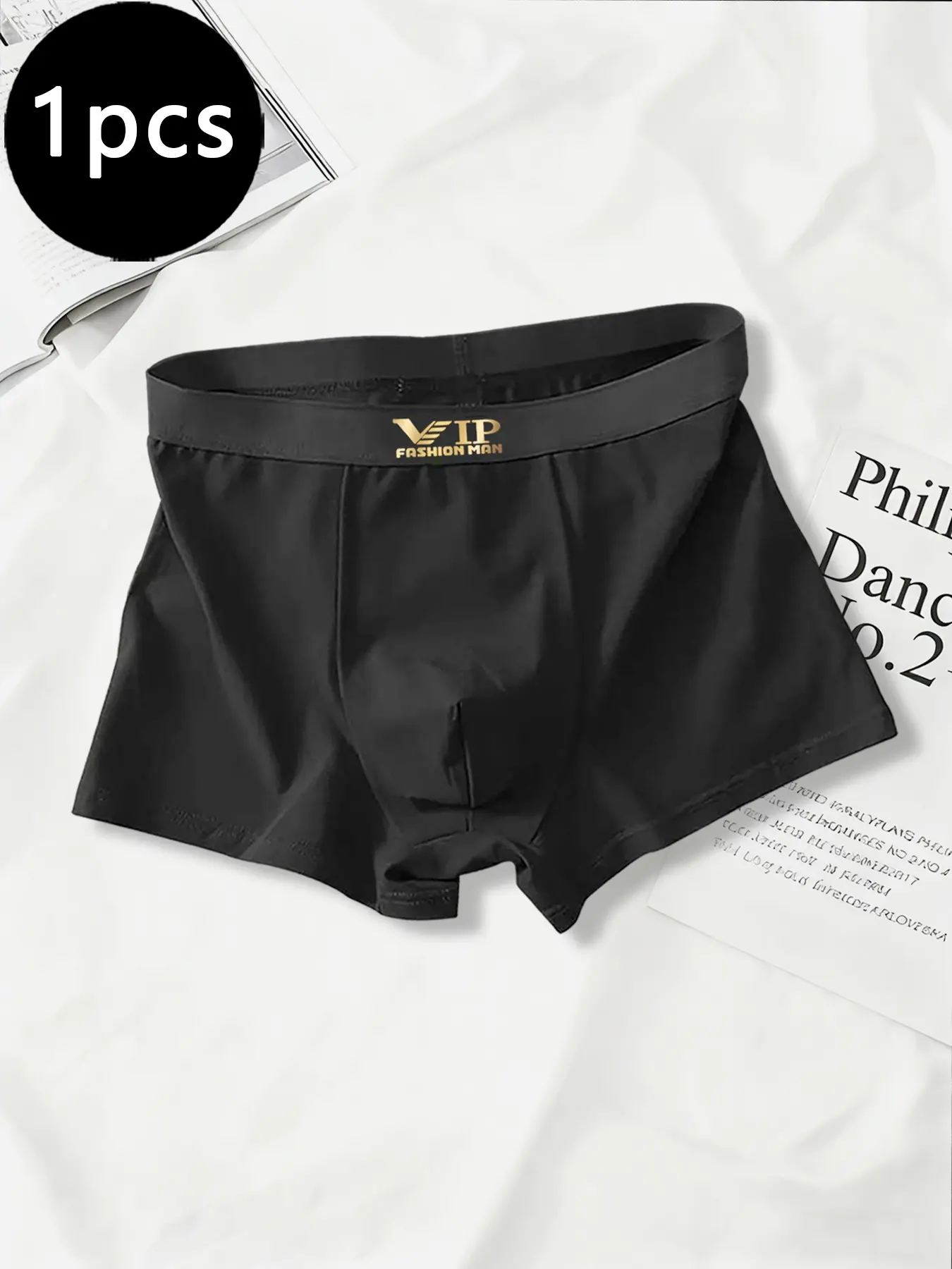 (6-piece set) Fashionable VIP men's underwear solid color men's underwear soft, comfortable, breathable men's flat underwear suitable for daily wear Breathable Undergarments Stretchy Boxer Briefs