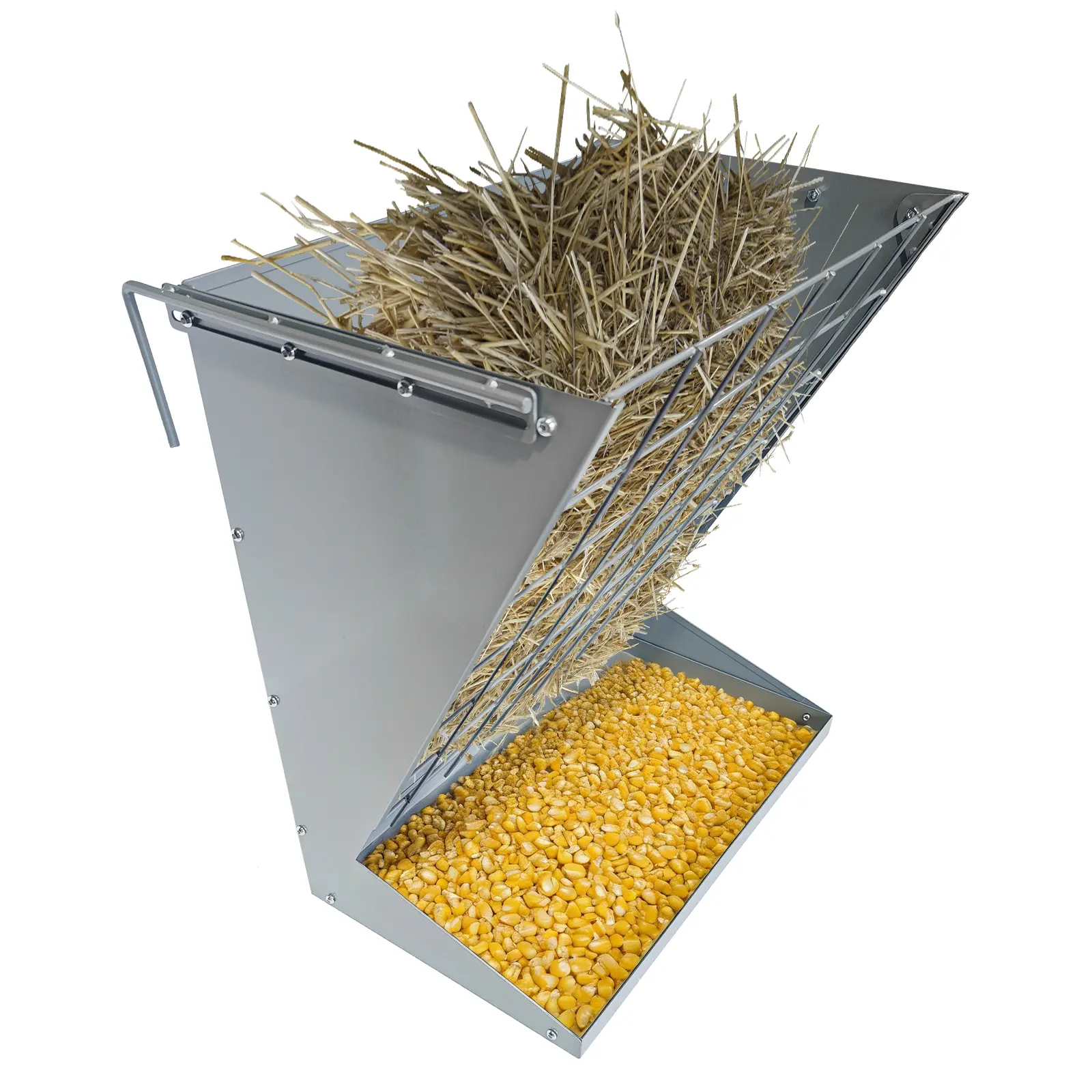 2-in-1 Hay Feeder Rack – Wall Mount & Hanging Heavy Duty Steel for Horses, Goats, Sheep & Cattle, Easy Assembly Livestock Feeder