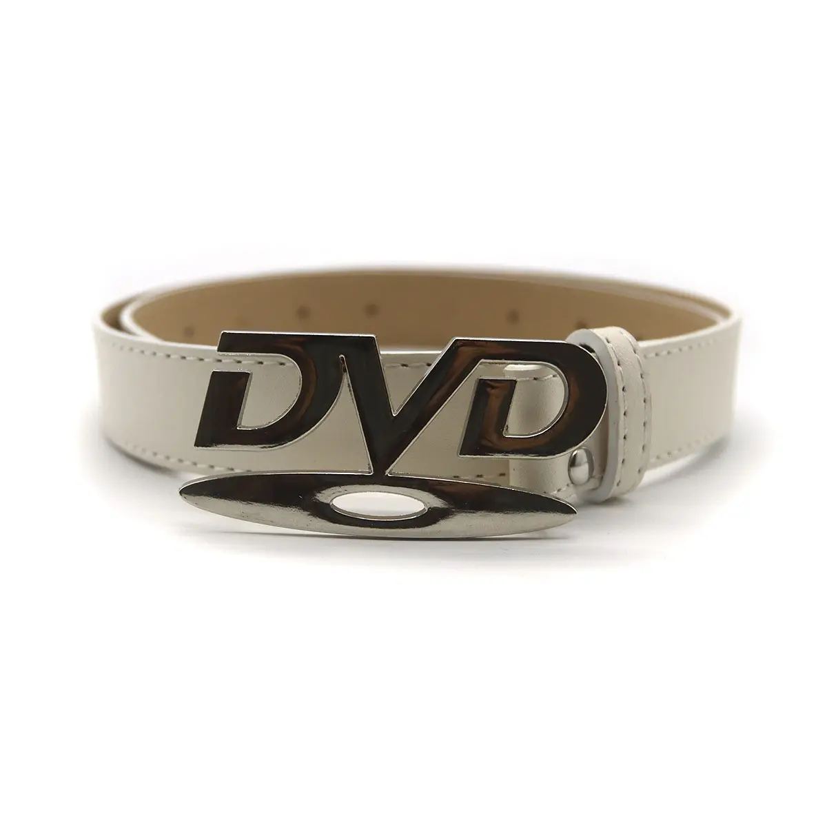 Unisex Cyberpunk Style Belt with Retro 'DVD' Letter Buckle, Decorative Belt, Letter Design Belt, Fashion Accessory for Dresses and Jeans, Club and Hip Hop Party, 1 Piece