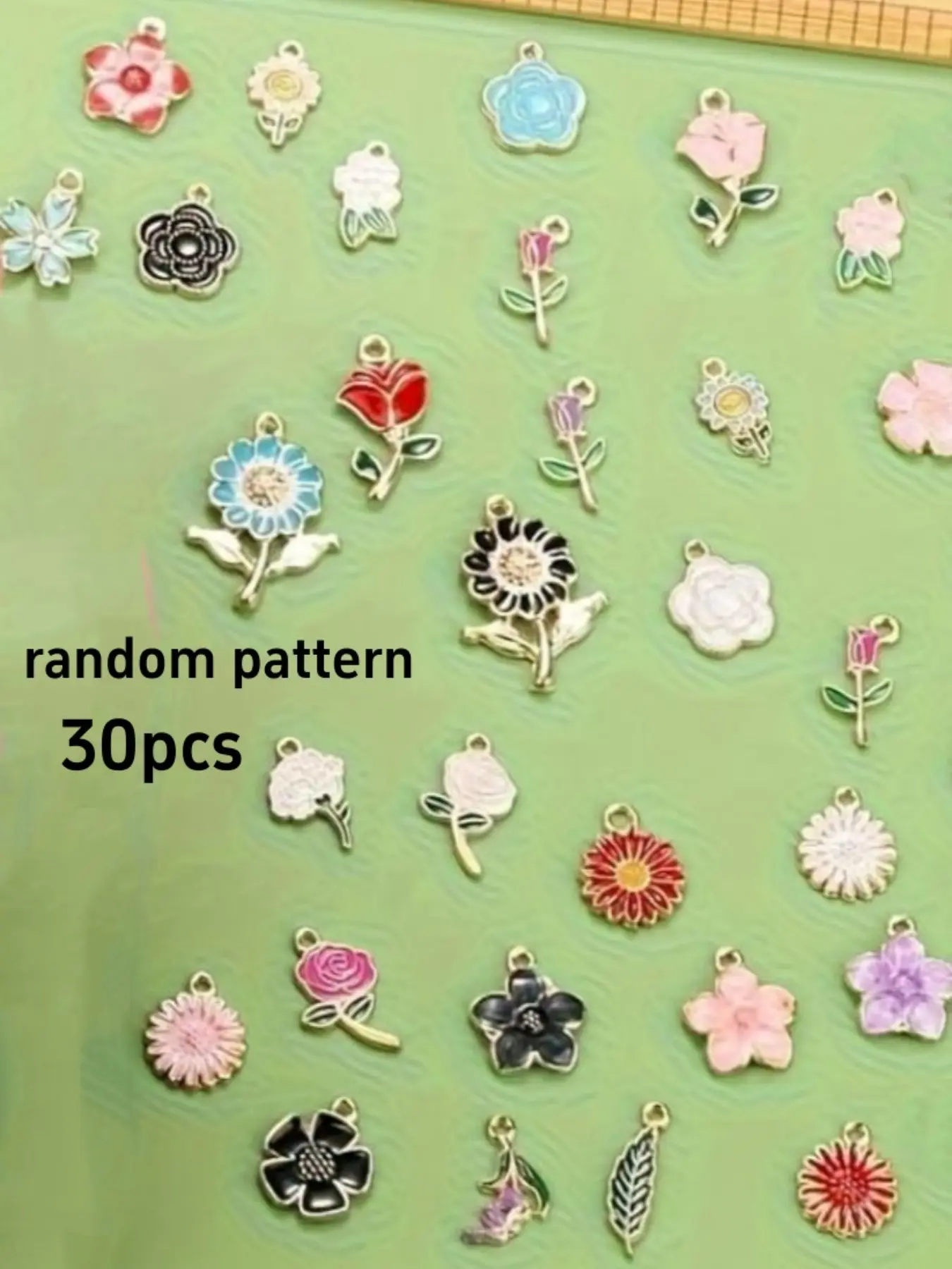 30 Pcs Mixed Metal Enamel Spring Flower Charms for Jewelry Making DIY Necklace Bracelet Earrings Craft Supplies Assorted Colors Casual Trendy Jewelry Charm Accessory Diy With Charms