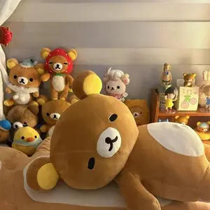 Rilakkuma Plush Pillow Cute Animal Bear Stuffed Doll Kuma Plushies Cushion Kawaii Room Deocr Toys Car Backrest Gift for Kids