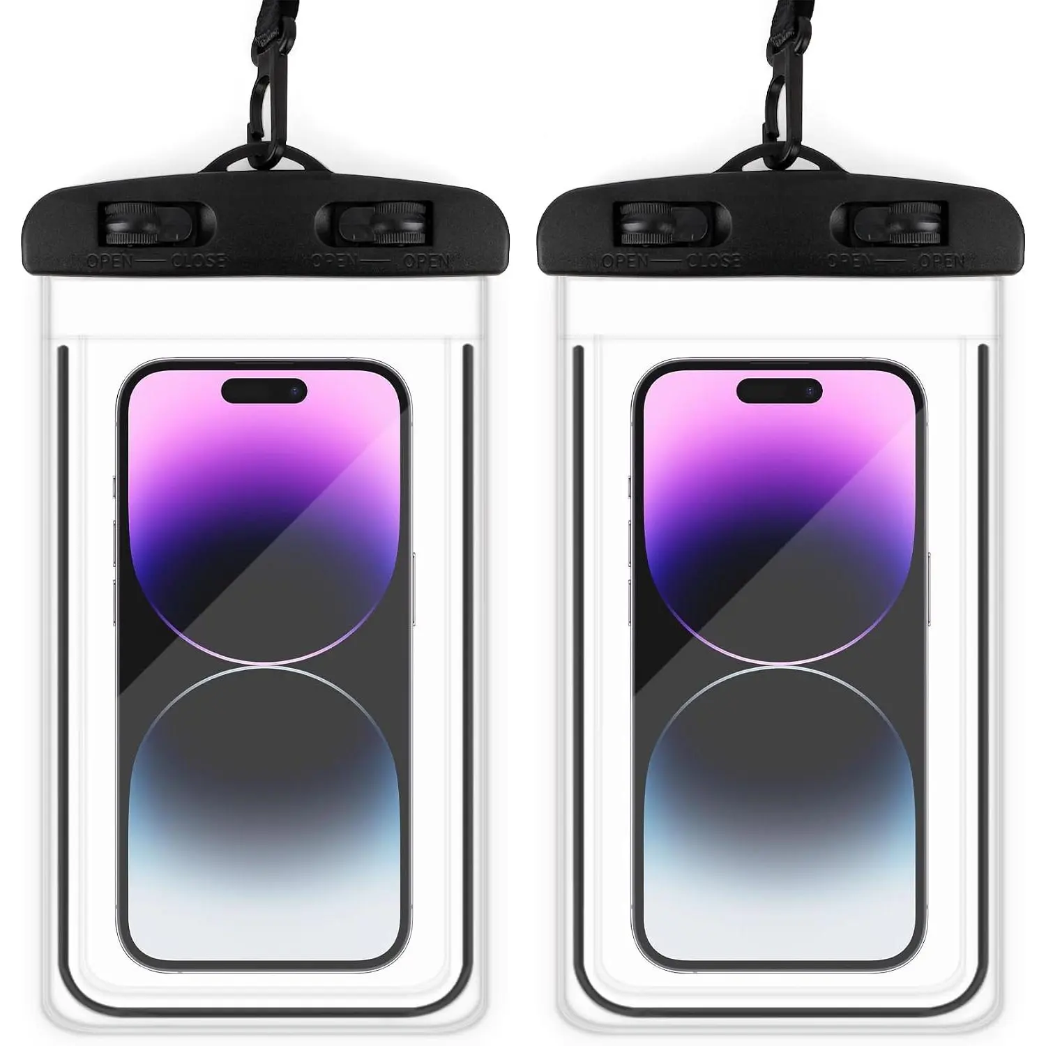 Phone Pouch, 2 Pack Black Water Proof Cell Phone Case, Phone Wet Dry Bag Holder Beach  Waterpark Underwater Cruise Essentials Accessories  Haves Packing List Stuff for Men Women
