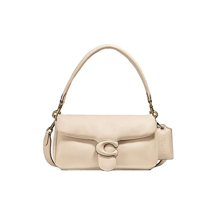 COACH Tabby 26 Satchel Handbag for Women – Structured Crossbody and Shoulder Bag in Ivory White Lambskin
