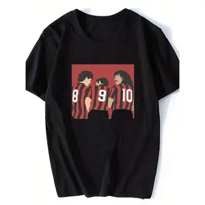 Men'S Dutch Van Basten Gullit Rijkaard 80S Legends Soccer T-Shirt Trio- Retro Tee with Iconic Player Names, Casual Round Neck Short Sleeve Shirt for Dutch Fans& Nostalgic Gifts