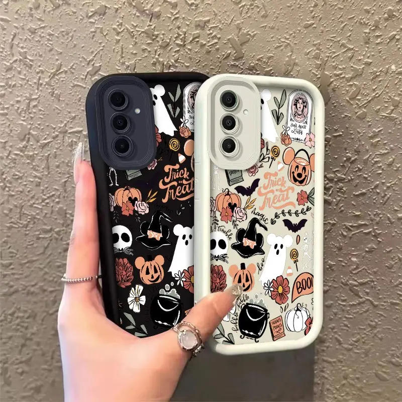Phone case for Samsung GALAXY A14 A15 A16 A17 A34 A35 A36 A54 Enhanced Peotection Gift Shockproof Halloween Cartoon Ghost Pumpkin Pattern Drop-Resistant Protection Celestial Eye Layered Phone Case ROOJTNJHY, Resistance, Durable