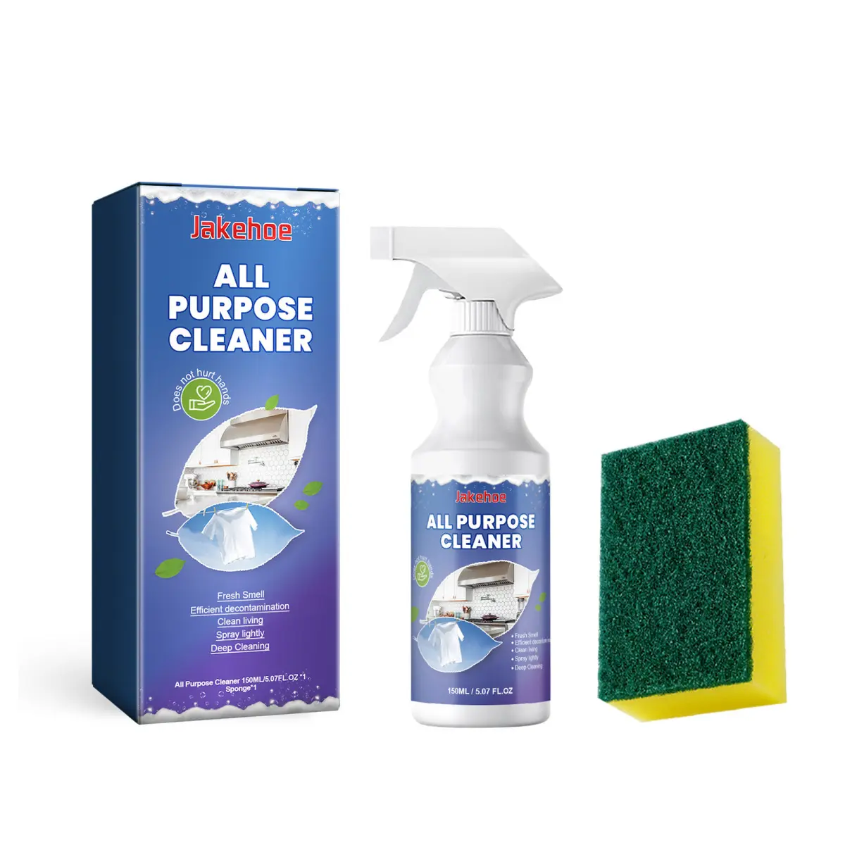 1pc Natural Baking Soda Formula Kitchen Degreaser Spray Bottle, Multi-Surface Household Cleaning Products Set - Grease Dirt Remover for Cooktops, Range Hoods