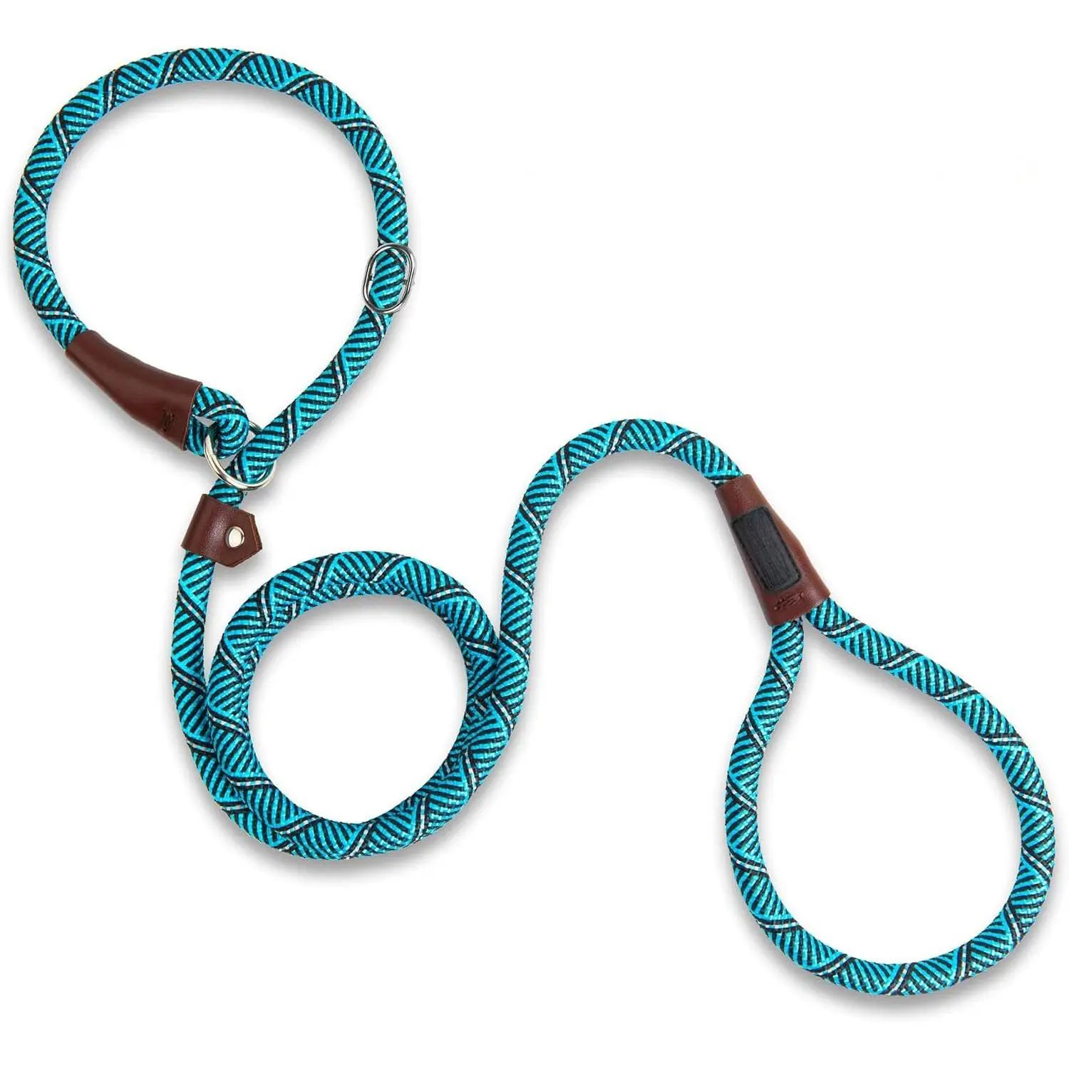 Slip Lead  Leash,6FT x 1/2" Reflective Durable   Lead, Heavy Duty Adjustable Nylon  Rope Slip Leash for Small Medium Large Dogs (Blue)