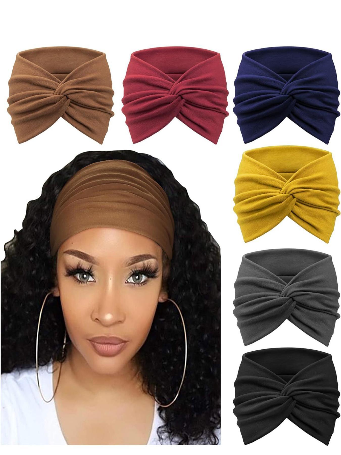 Solid Color Wide Hair Band, Boho Style Hair Accessories for Women & Girls, Minimalist Headwear Suitable for Thick Hair, Headbands Women