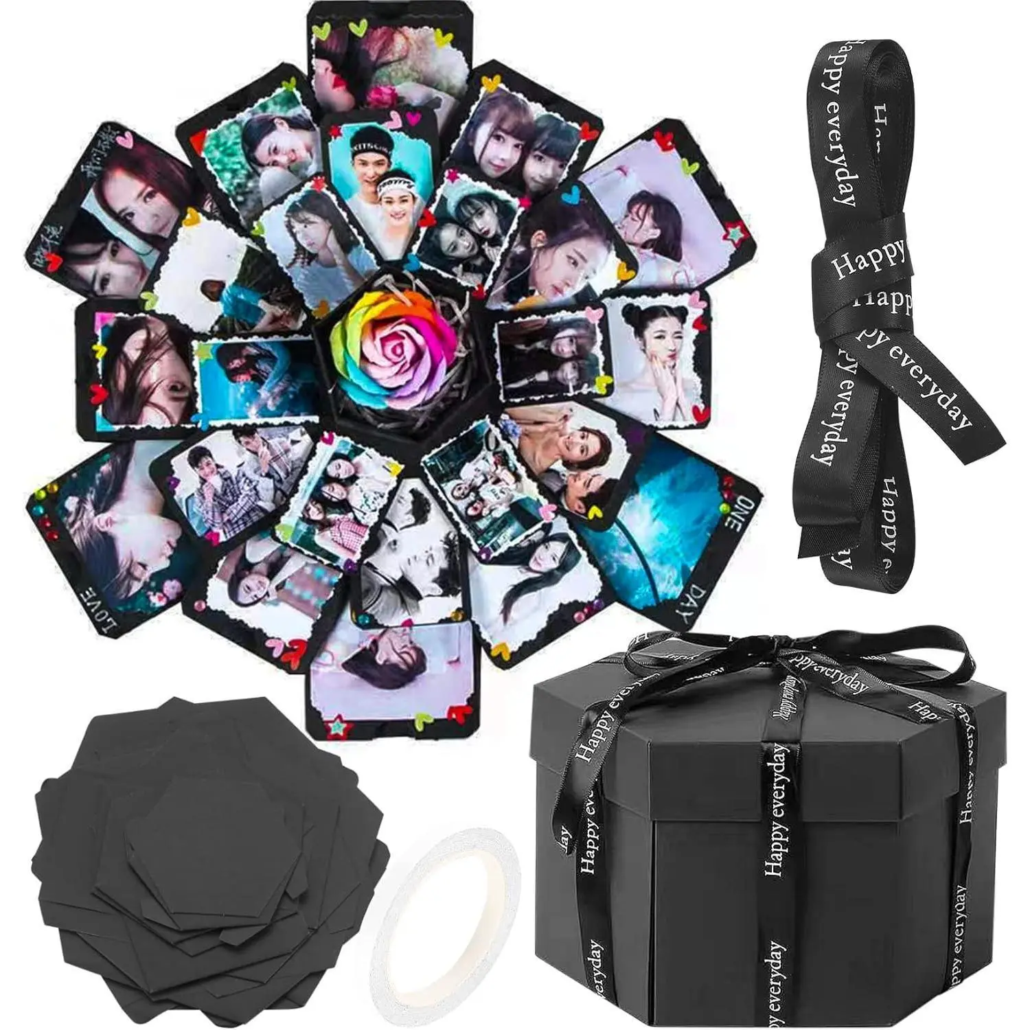 Explosion Gift Set, DIY Photo Album Surprise Exploding Love Box, Creative Popup Gift Exploding Box for Couples, Mother's Day, Wedding, Anniversary, Birthday Party, Diy Craft Gifts, Gift Box Design