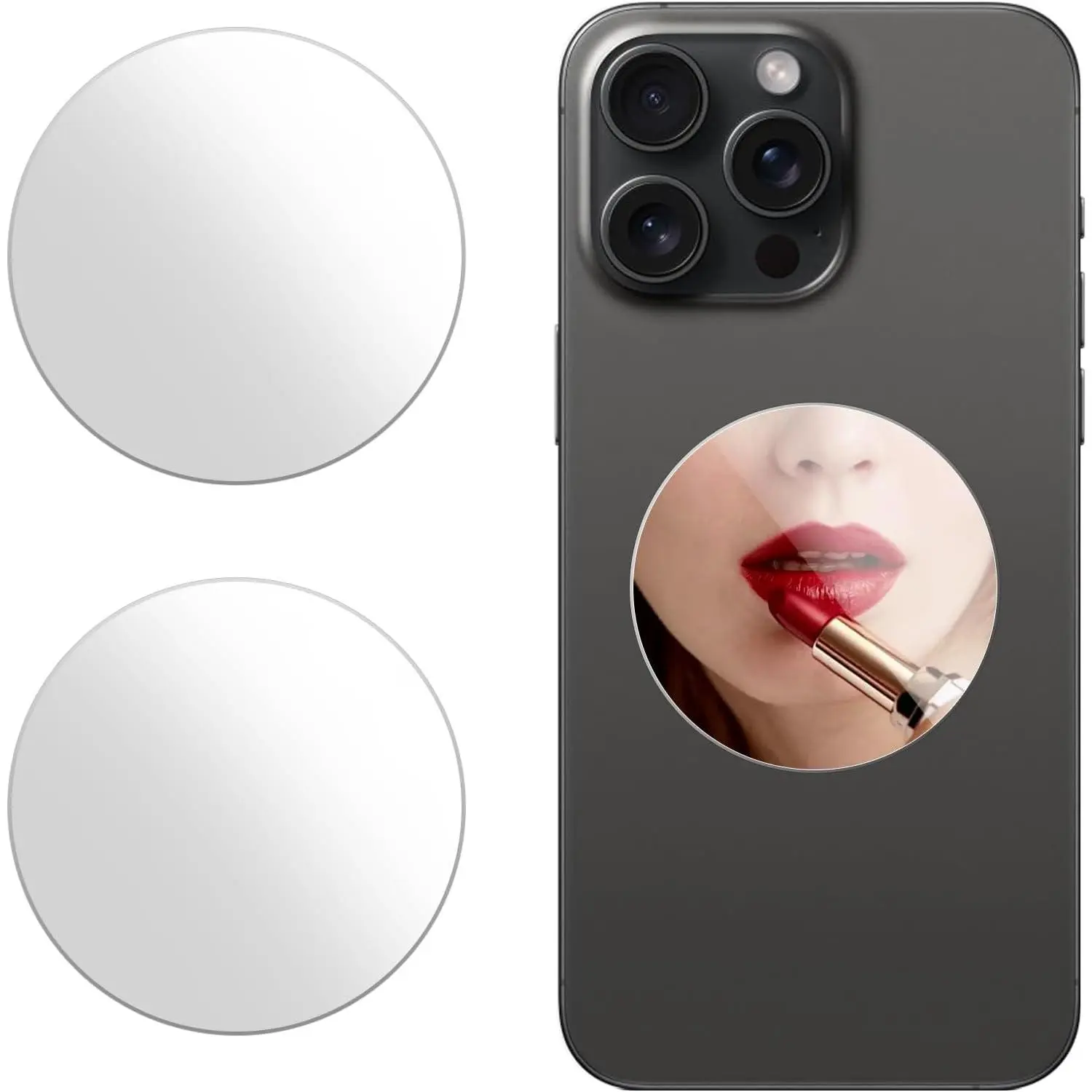 Special-shaped Mirror Decal for Smartphone,Stick- Make up Mirror Sticker  Phone Case ,Special-shaped Mirror Phone Charm (2 Pack )