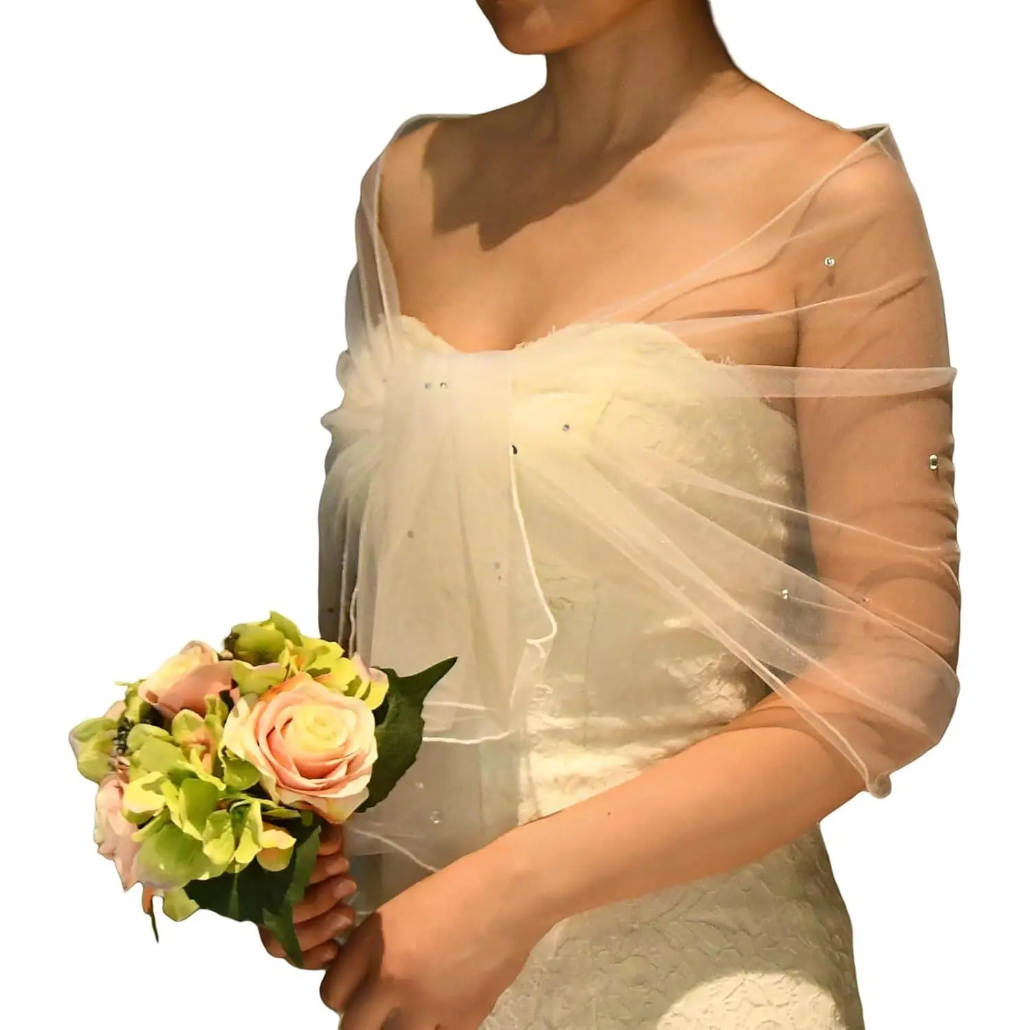 Bridal Shawl Soft Tulle Evening Dress Shawl Bridal Scarf Wedding Wraps Women Fashion Capes
