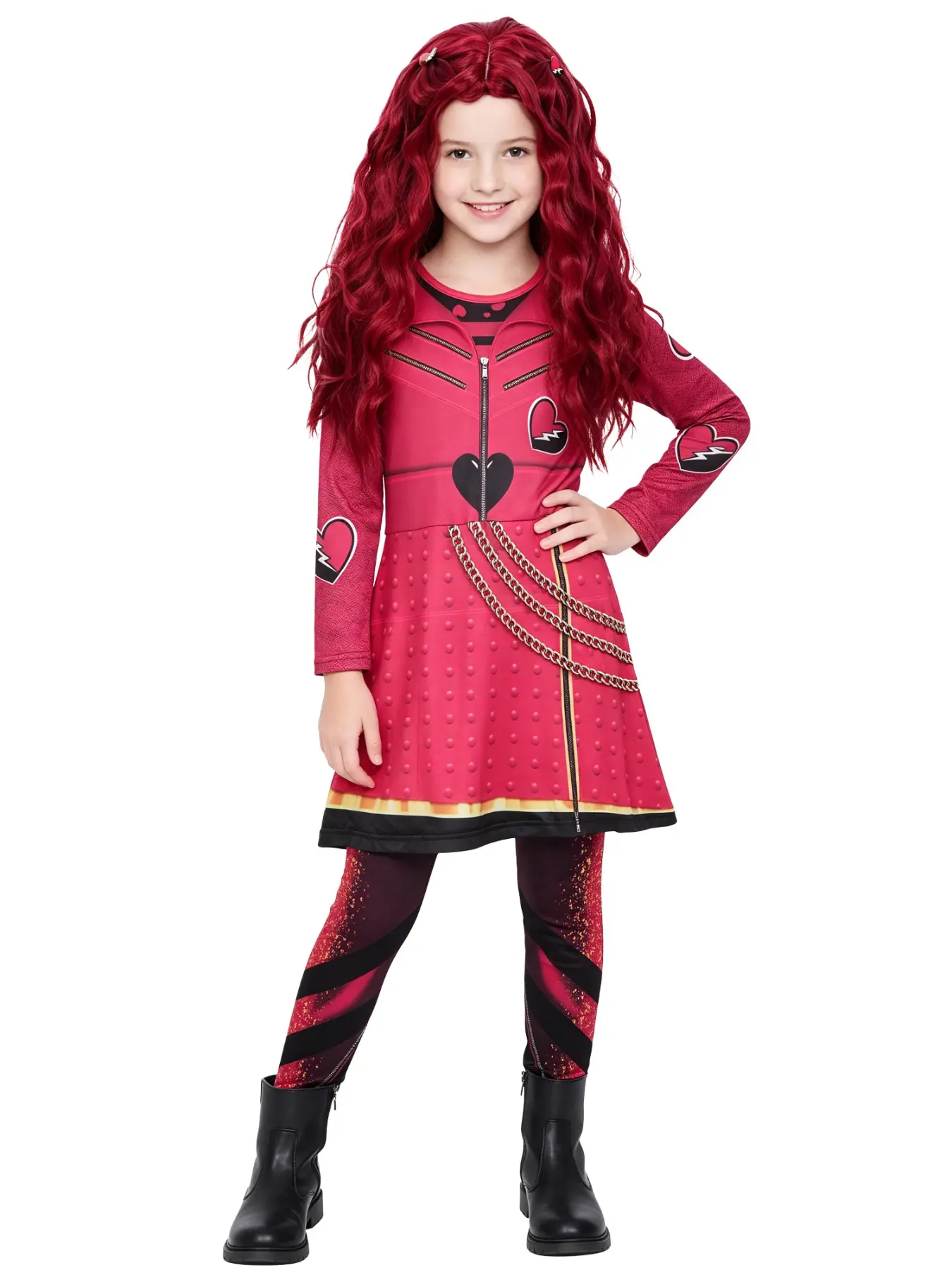 Adorable Princess Costume Set for Girls, Cool Role-Playing with Wig, TV Show Style, All Seasons, Slim-Fitting, Party Style