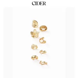Cider 8 PCS SHELL & STARFISH & FLORAL RING SET