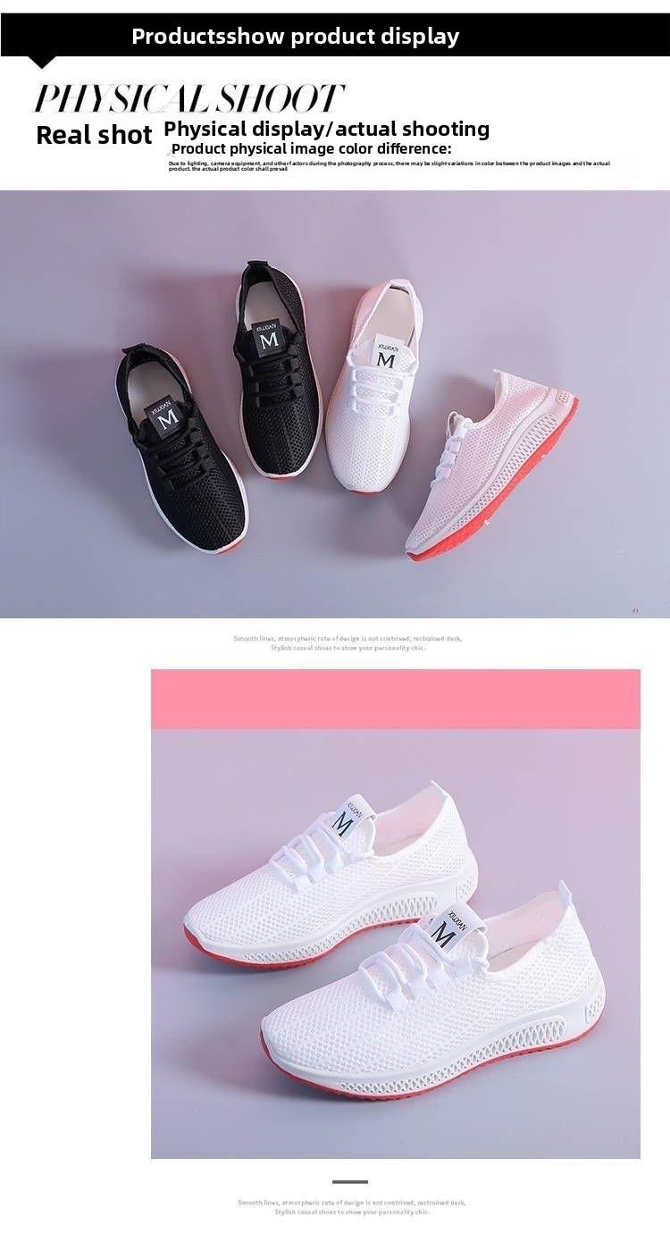 Mesler Summer White Sneakers for Women, Mesh Sports Shoes, Ladies' Shoes, Nurse Shoes, Home Summer Mesh Shoes, Women's Hollow Breathable Shoes