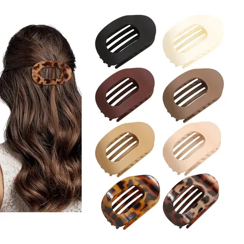 Oval Shaped Hair Clip, Clip Design, Hair Clip Set, Flat Hair Clips, Heatless Hair Styling Tool for Women & Girls, Simple Hair Accessories for Daily Use, Hair Styling Accessories for Women & Girls, Hair Decor, Hair Style Accessory