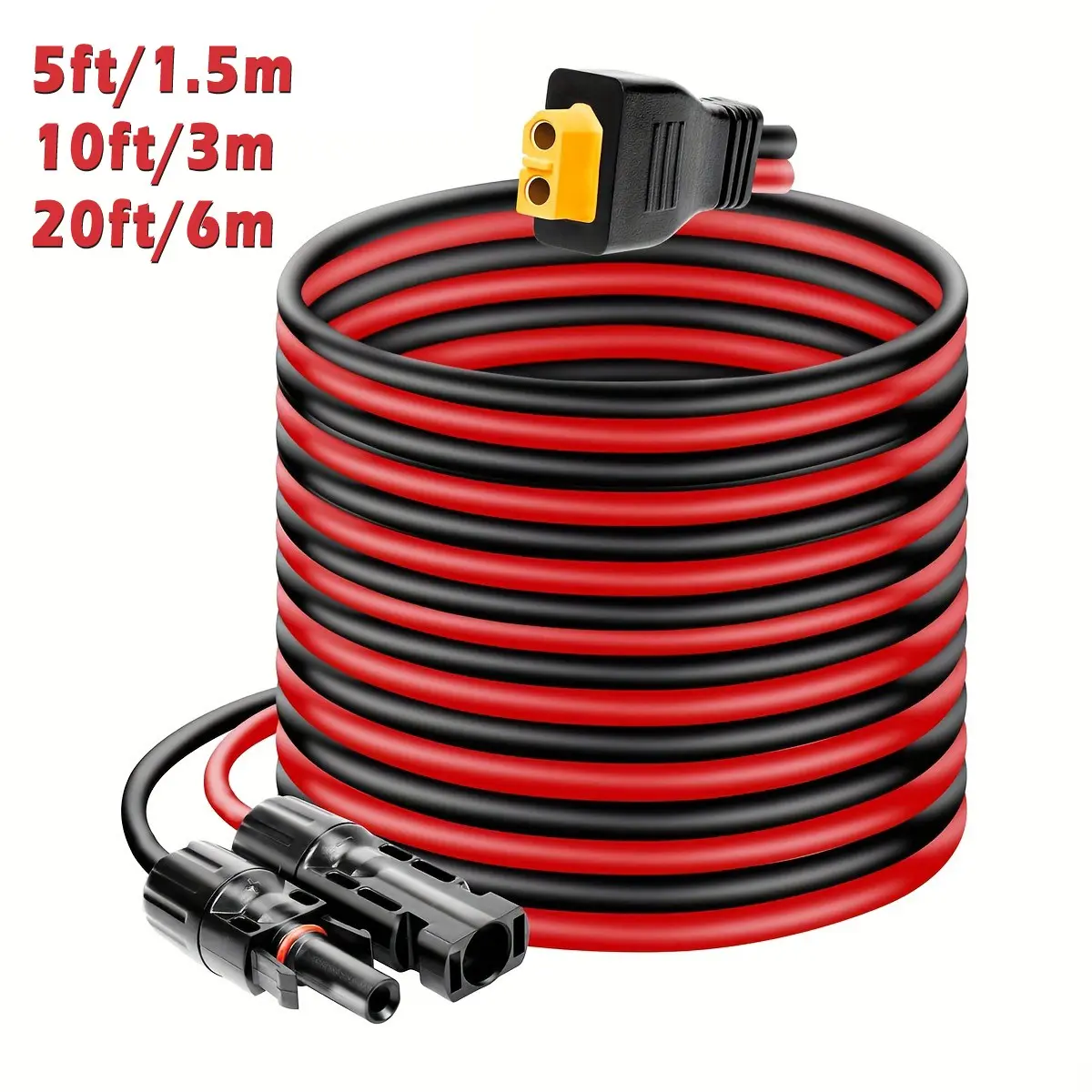 Solar Panel To XT60 Charge Extension Copper Wire Cable, 1 Count Solar Connector To XT60 Adapter Cable, Solar Power System Installation Accessories
