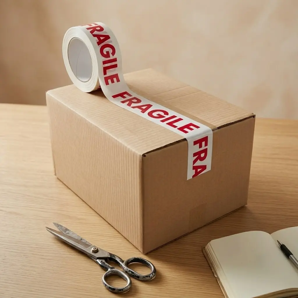 "Fragile" Clear Sealing Tape, 48mm x 66m, Heavy-Duty Packaging Tape for Shipping and Packing, Durable Parcel Sealing Tape, Bond Seal