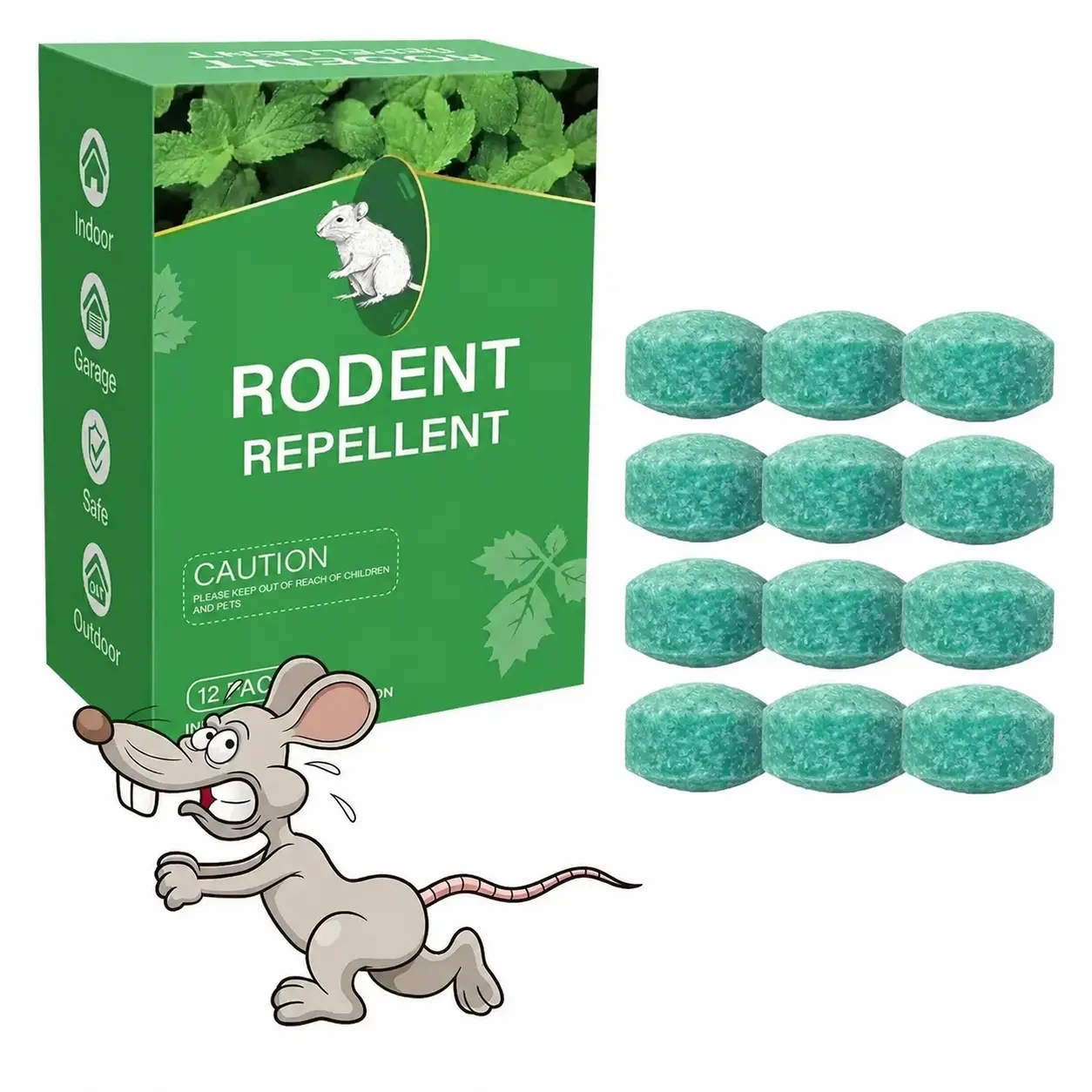 12-Pack Natural Peppermint & Lemon Oil Mouse Rat Repellent Balls, Sturdy Home Pest Control Supplies for Non-Toxic Indoor Insect Control, Long-Lasting Multi-Functional Deterrent for Home, Garage