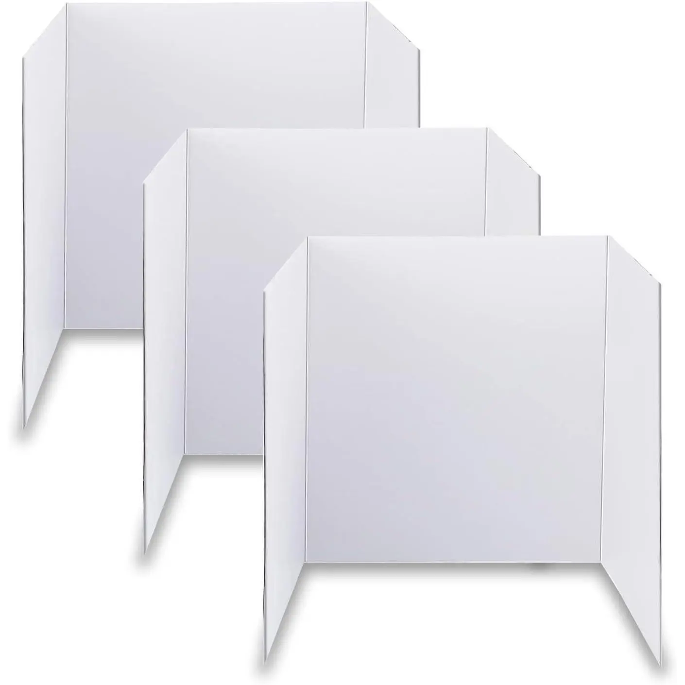 Trifold Poster Board, 24" x 16", 3-Pack, White Corrugated Project Boards for Science Fairs, School Projects, Event Displays