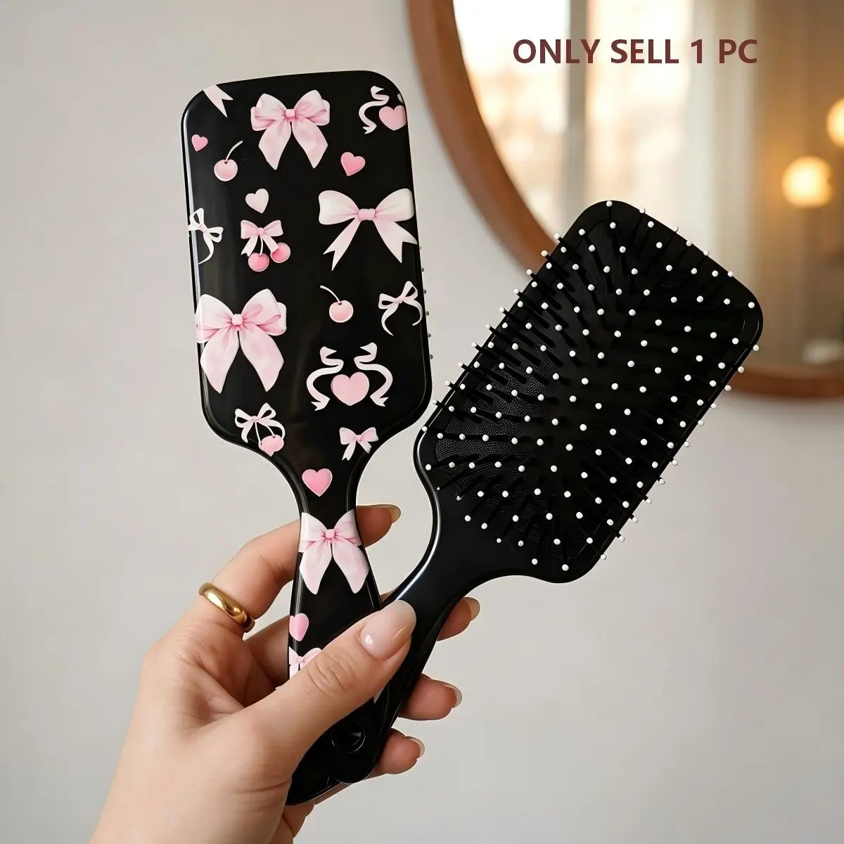 Butterfly Knot Cherry Massage Comb, Abs Plastic Combs, Simple Sweet Style, Hair Styling Comb for Women, Home School Use, Gift Idea