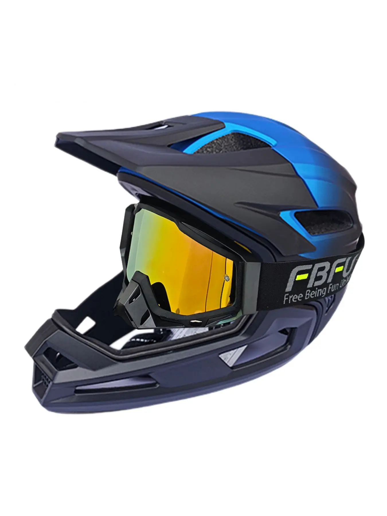 Motorcycle Off-Road Motocross Full Face Lightweight Protective Helmet with Detachable Visor, Lightweight Unisex Dirt Bike Racing Gear for Mountain and Rally Riding, Equipped with Visor