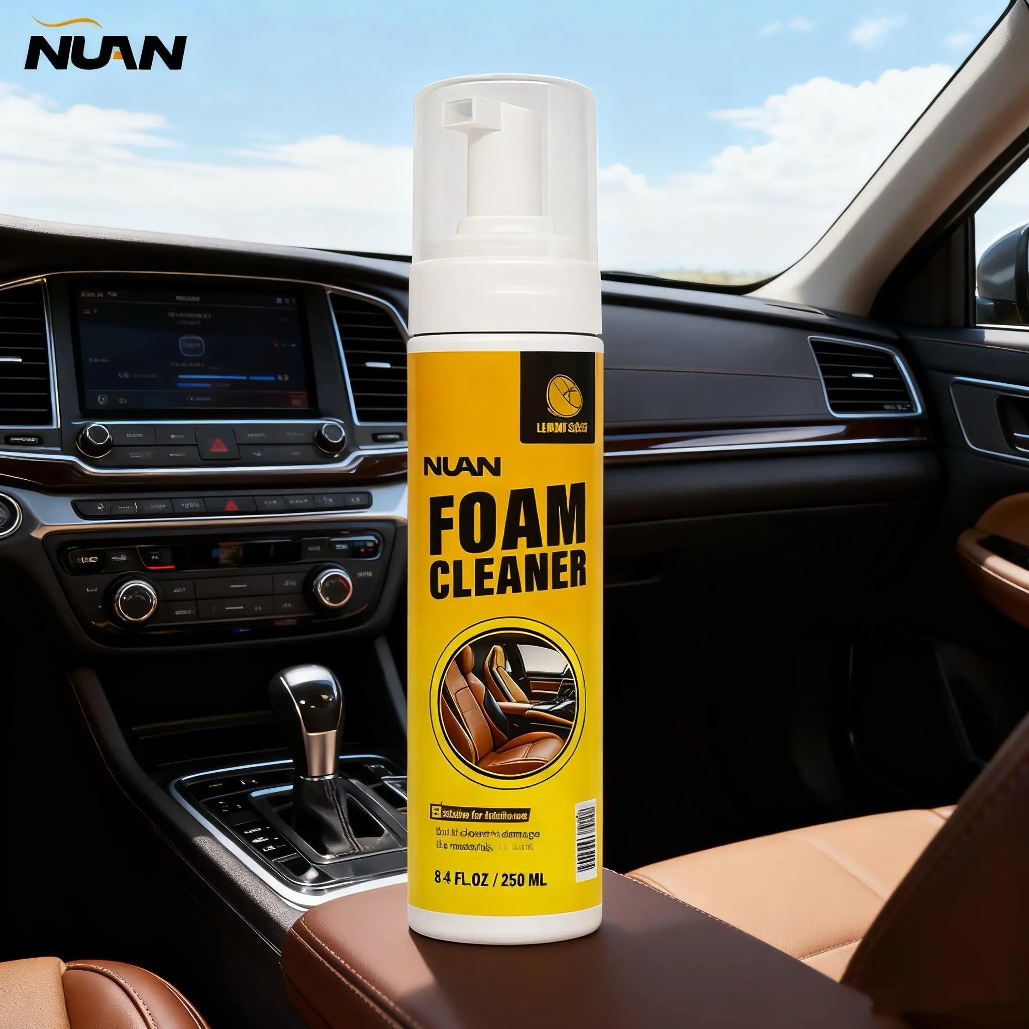 NUAN Car Interior Foam Cleaner CY513 - All-Purpose Cleaner for Leather, Plastic & Headliner Surface Care