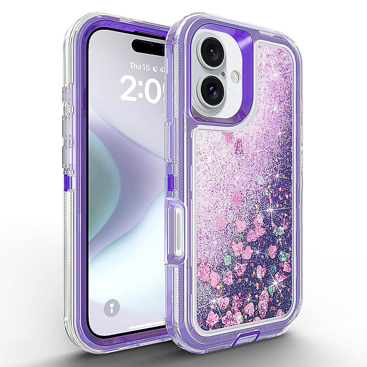 for iPhone 16 17 Pro Max Case,Liquid Glitter Case Luxury Floating Bling Sparkle Shockproof Cover Compatible with iPhone 12 13 14 15 Pro Max
