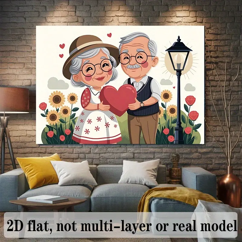 2D Flat Anniversary Love Banner | Vintage Couple Heart Backdrop | Single-Sided Polyester | Metal Grommets for Easy Hanging | Wedding, Valentine & Family Decor