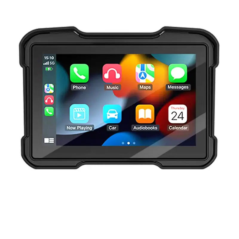 Venbes 5-Inch Motorcycle Display Screen, Wireless Carplay & Android Auto, Fast-Release Design, Ip67 Waterproof, Touchscreen, GPS Navigation, Bluetooth-compatible, Voice Control