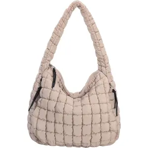Puffer Tote Bag  Women Large Quilted Carryall Bag Soft Puffy Crossbody Lightweight Shoulder Handbags Work Travel