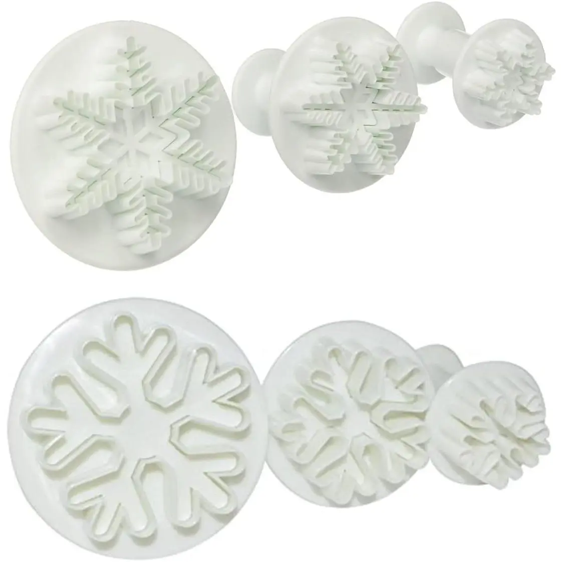 Snowflake Cookie , 6 count Snowflake Fondant Cutters Decorating Mold Embossing Tool Christmas Cookie Cutters Snowflakes Plunger Cake