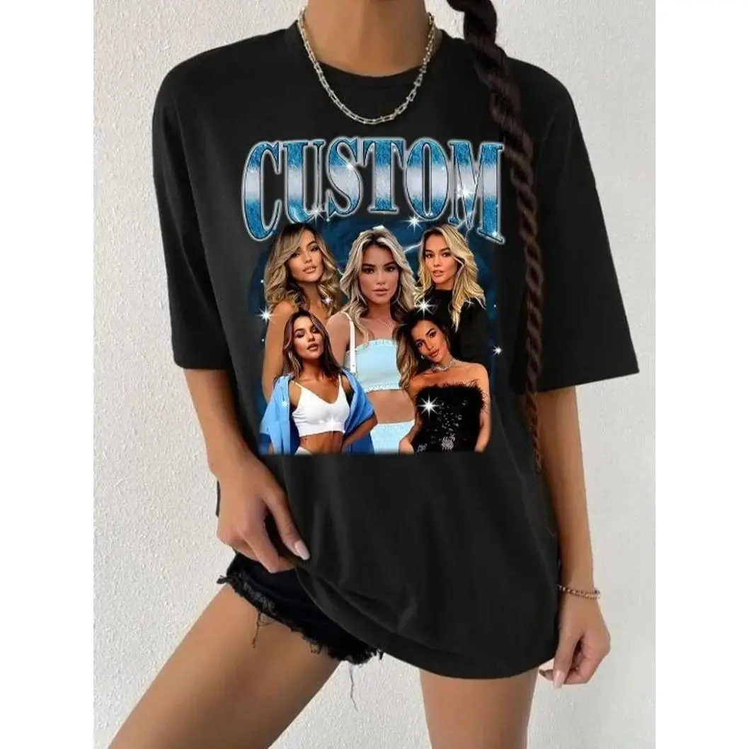 Custom Photo Bootleg Shirt With Face Girlfriend Vintage Rap Tee, Custom Bootleg Rap Tee, Custom Photo Custom Photo Shirt, CUSTOM Bootleg, HL143