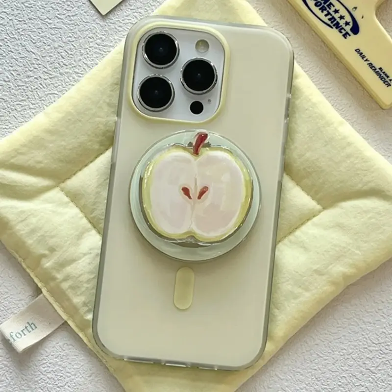 Cute Cartoon Apple Magnetic Phone Holder fo Phone Shell Grip- iPhone 16 15 14 13 12