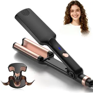 Mini Hair Crimper for Women, 390°F Fast Heating Waver Curling Iron, 100-240V Dual Voltage Crimping Iron for All Hair Styles, 9.5 Inch/1.5 Inch