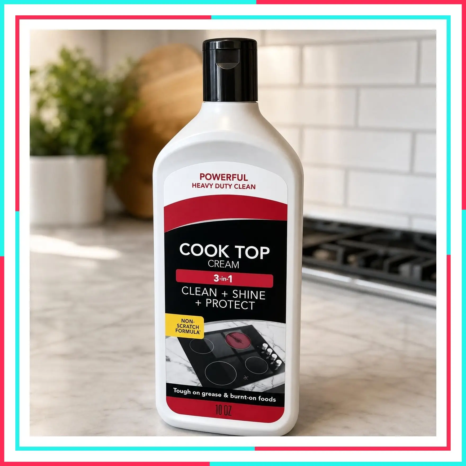 Heavy Duty Cooktop Cleaner & Polish – Eco Friendly Stove Cleaner Formula, 10 oz Bottle