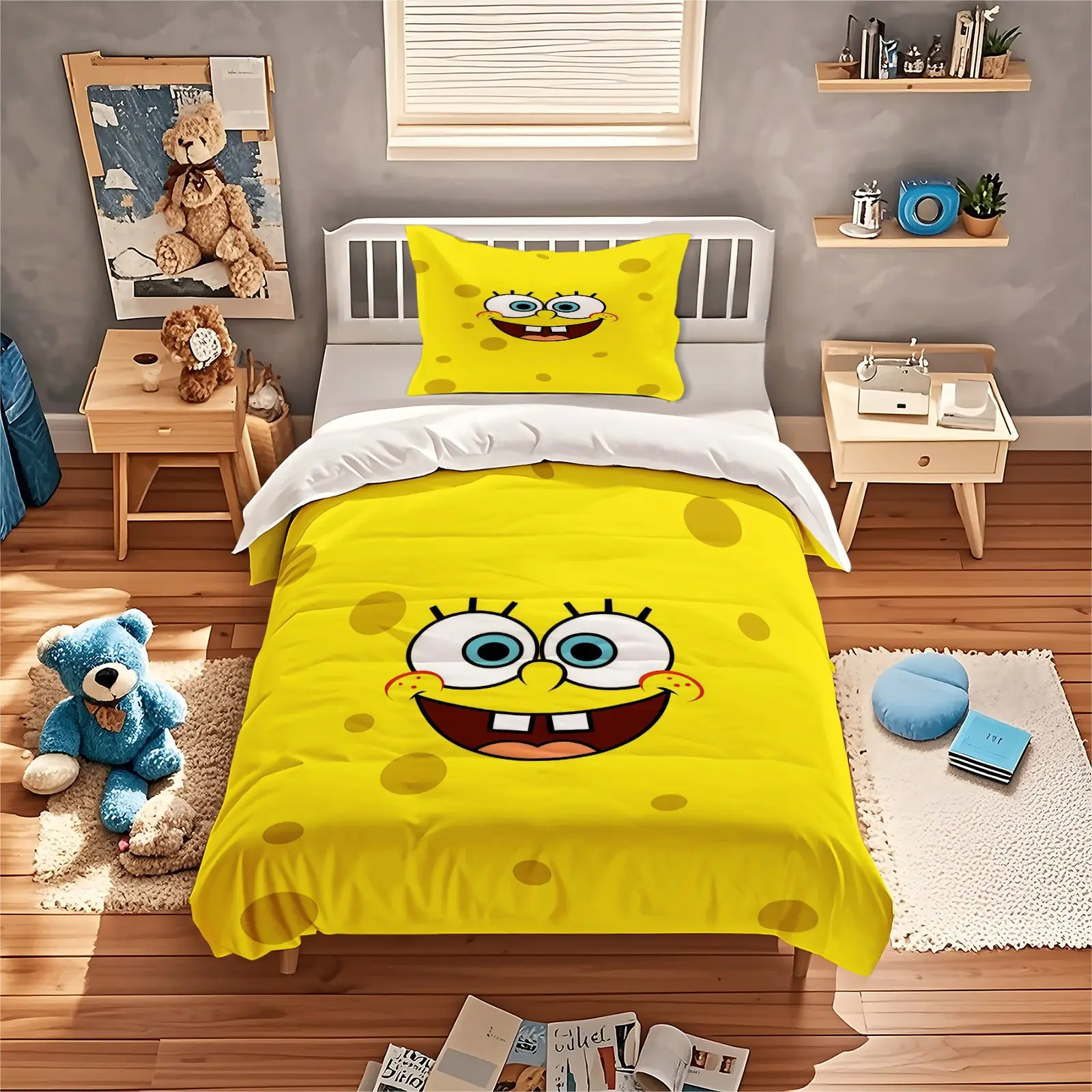 Cute And Funny Expression Printed Pattern Duvet Cover Set, Print Bedding Set, 1 Duvet Cover With 1/2 Pillowcase (Excluding Core And Pillow), Suitable For Teenagers And Adults' Bedrooms, Dormitories And Guest Rooms, Suitable As Gifts And Decorations