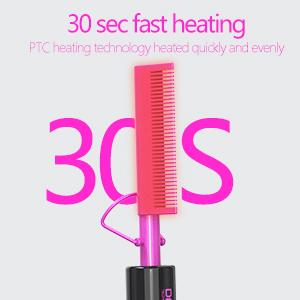 Technology Dual Voltage Ceramic Pressing Comb - 450° F Fast Heating Mini Straightener for Lace Front Wigs and Black Women's Hair